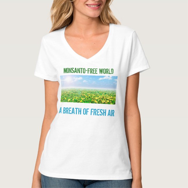 Camiseta Mundo Monsanto-Libre - un respirar aire puro (Anverso)
