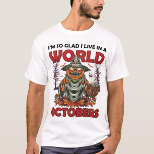 Camiseta Mundo Octubres Halloween Calabaza Bruja Fantasma H