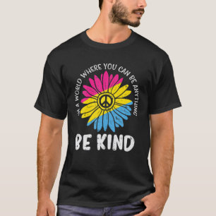 Camiseta Mundo Sé Amable Pansexual Daisy Paz Hippie LGBT Pa