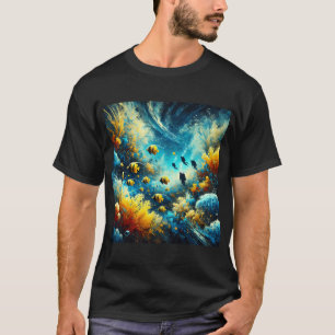 Camiseta mundo submarino con pez coral amarillo