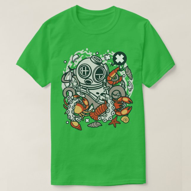 Camiseta Mundo submarino del buceo (Diseño del anverso)