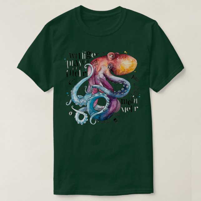 Camiseta Mundo submarino Octopus (Diseño del anverso)