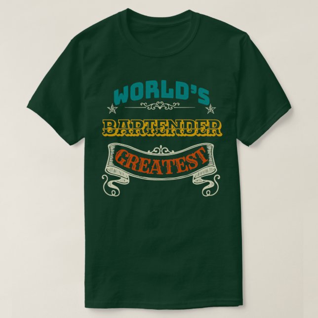 CAMISETA MUNDOS MÁS GRANDES BARTENDER (Diseño del anverso)