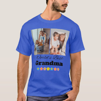 Camiseta Mundos personalizados Mejor abuela Foto Personaliz
