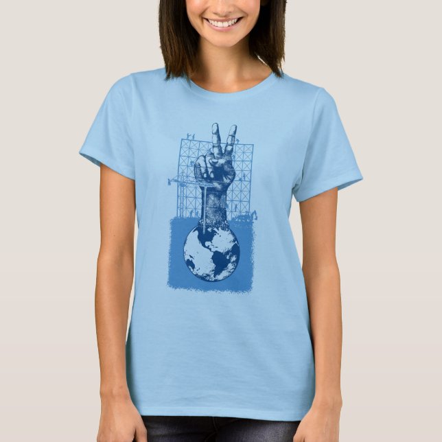 Camiseta Muñeca azul de las señoras de la paz del edificio (Anverso)