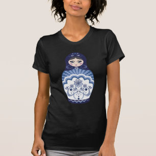 Camiseta Muñeca azul de Matryoshka