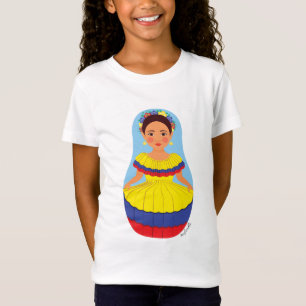 Camiseta Muñeca colombiana de los chicas de Matryoshka