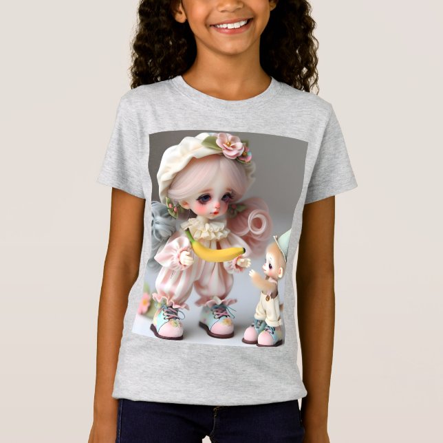 Camiseta Muñeca con un mono y una banana (Anverso)