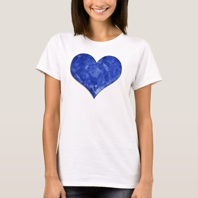 Camiseta Muñeca de cristal azul del corazón (Anverso)