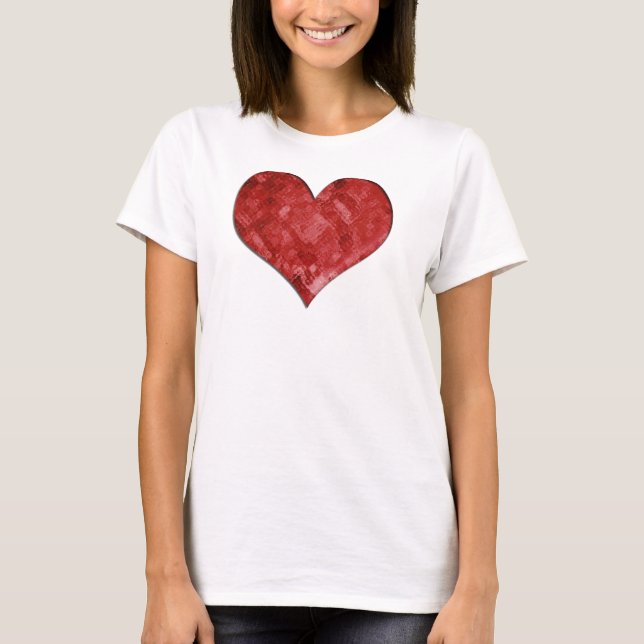 Camiseta Muñeca de cristal roja del corazón (Anverso)