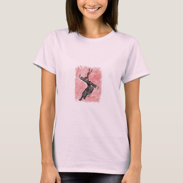 Camiseta Muñeca de las señoras de Ninja del vuelo (cabida) (Anverso)