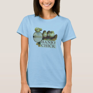 Camiseta Muñeca de las señoras del polluelo del banjo