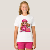 Muñeca de moda rosa y manta de felpa para cachorro