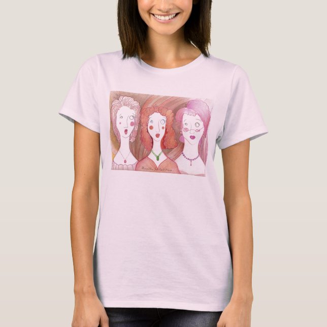 Camiseta Muñeca Harried T de las señoras del trío (Anverso)