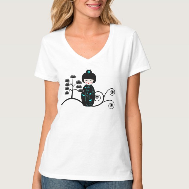 Camiseta Muñeca japonesa cúrcuta (Anverso)