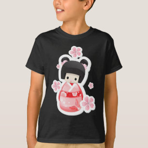 Camiseta Muñeca japonesa del geisha - serie de los bollos