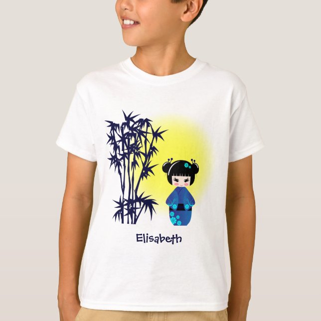 Camiseta Muñeca japonesa del kokeshi durante chicas del (Anverso)
