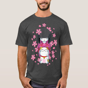 Camiseta Muñeca Kawaii Kokeshi japonesa en Kimono y la Suer