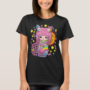 Camiseta Muñeca kokeshi kimono japonesa