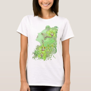 Camiseta Muñeca T - el Faery verde del arte de la fantasí