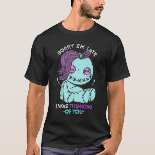 Camiseta Muñeca Voodoo Perdón por estar atrasada muñeca Gót