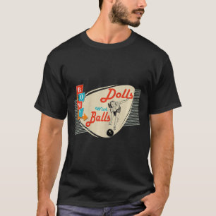 Camiseta Muñecas con equipo de bolos retro vintage