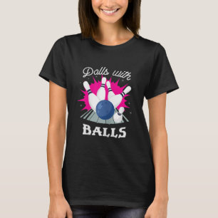 Camiseta Muñecas divertidas con boliche para Chicas de bola