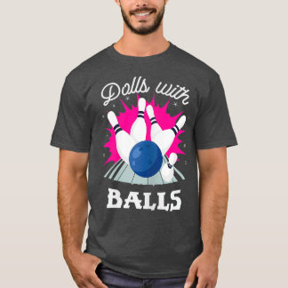 Camiseta Muñecas divertidas con boliche para Chicas de bola