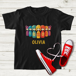 Camiseta Muñecas kokeshi japonesas banales