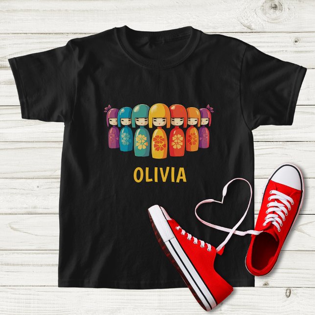 Camiseta Muñecas Kokeshi japonesas lindas  (Subido por el creador)