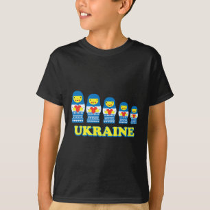 Camiseta Muñecas rusas de Ucrania con corazones 