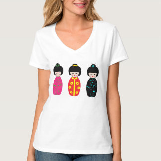 Camiseta Muñecas tradicionales del geisha de Kokeshi del