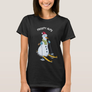 Camiseta Muñeco de nieve adorable patinando Frosty