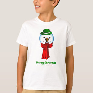 Camiseta Muñeco de nieve alegre con su bufanda roja