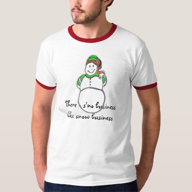 Camiseta muñeco de nieve, allí - autobús serio de la nieve (Anverso)
