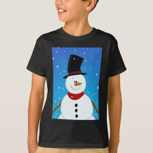 Camiseta Muñeco de nieve - azul