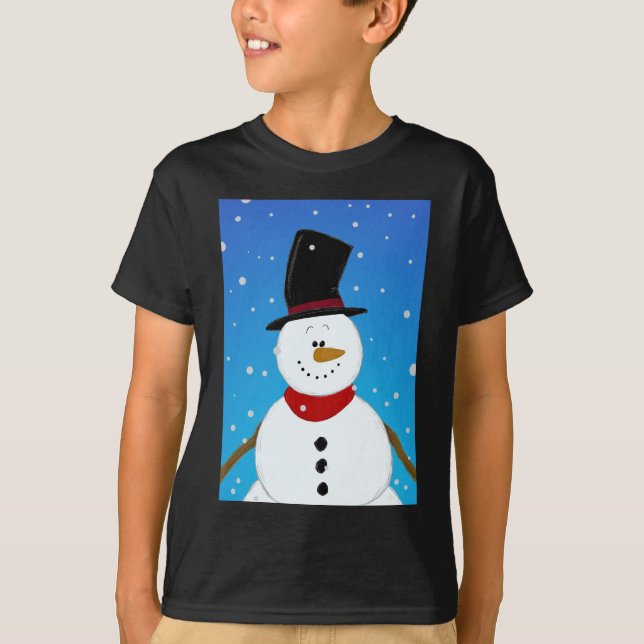 Camiseta Muñeco de nieve - azul (Anverso)