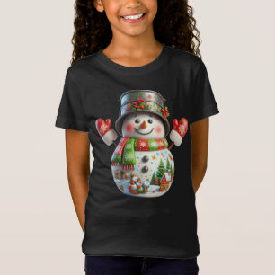 Camiseta Muñeco de nieve con cubo en la cabeza, Navidad, Au