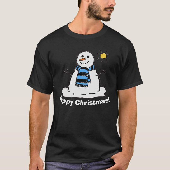 Camiseta Muñeco de nieve con ¡Feliz Navidad! (Anverso)