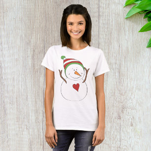 Camiseta Muñeco de Nieve Corazón de Amor