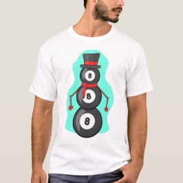 Camiseta Muñeco de nieve de billar divertido de Navidad