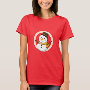 Camiseta Muñeco de nieve de dibujos animados lindo