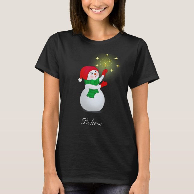 Camiseta Muñeco de nieve de Navidad  (Anverso)