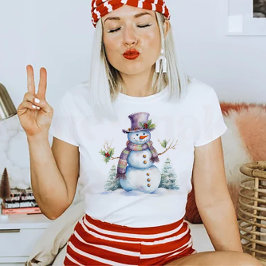 Camiseta Muñeco de Nieve de Navidad