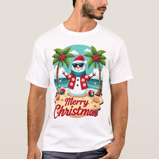Camiseta muñeco de nieve de Navidad (Anverso)