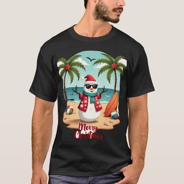 Camiseta muñeco de nieve de Navidad (1) (Anverso)