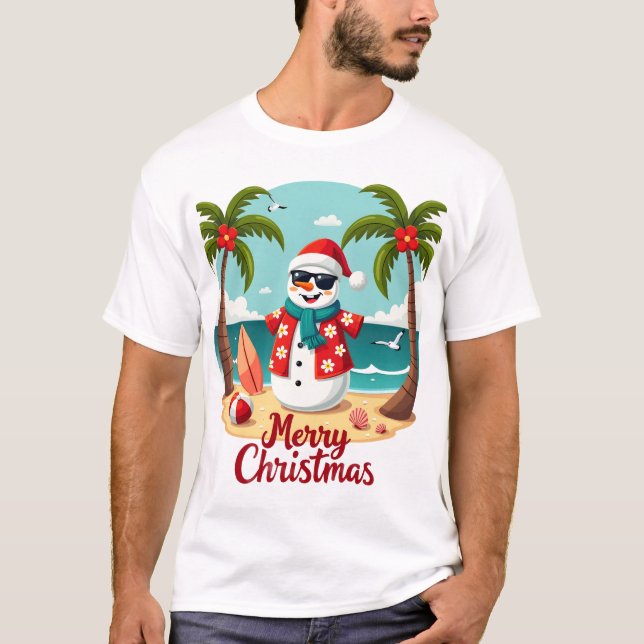 Camiseta muñeco de nieve de Navidad (1) (Anverso)