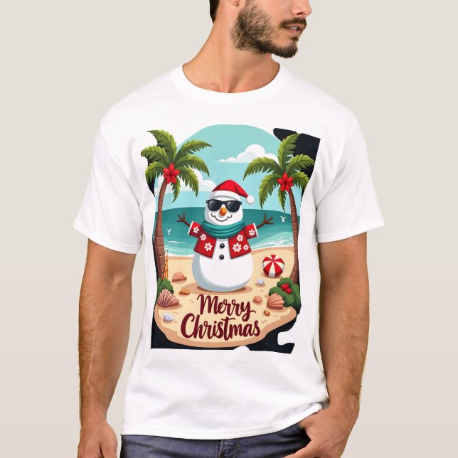 Camiseta muñeco de nieve de Navidad (2) (Anverso)