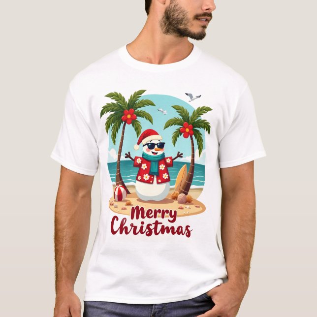 Camiseta Muñeco de nieve de Navidad (3) (Anverso)