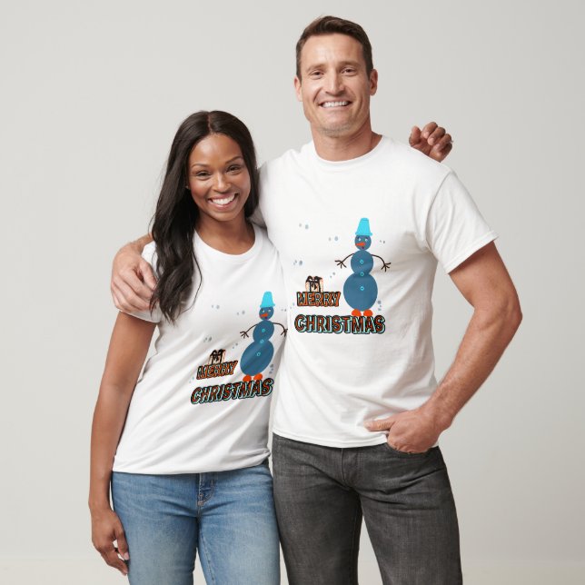 Camiseta Muñeco de nieve de Navidad azul (Unisexo)